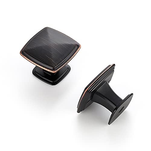 Ravinte 15 Pack Oil-Rubbed Bronze Kitchen Cabinet Square Knob Single Hole Cabinet Hardware for Dresser Drawer Cabinet Pulls Drawer Knobs Cabinet Knobs - color: Oil Rubbed Bronze