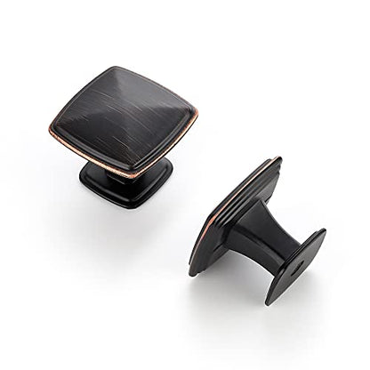 Ravinte 15 Pack Oil-Rubbed Bronze Kitchen Cabinet Square Knob Single Hole Cabinet Hardware for Dresser Drawer Cabinet Pulls Drawer Knobs Cabinet Knobs - color: Oil Rubbed Bronze