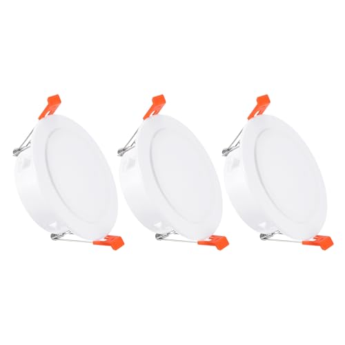 PATIKIL 4.5" Spring Ceiling Cover Plate, Recessed Light Trim Wall Mount Downlight Hole Cap Decorative Panel with Buckle Suitable for 3.5-4.1inch Round Hole Glass Ceiling Openings, White - size: 3.5-4.1"