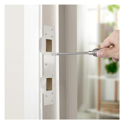 Nuk3y SP550 Combination Security Door Strike for 5-1/2 inch Hole Center (Satin Nickel) - color: Satin Nickel