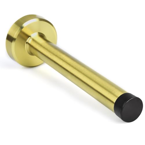 Door Stops, Gold Door Stopper, 6 Inch Long Door Stop, Stainless Steel Door Stop for Wall with Sound Dampening Door Bumper Wall Protector, Brushed Gold - color: Brushed Gold, size: 6 Inch