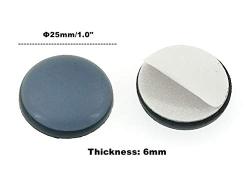 ALIMITOPIA 20pcs Furniture Glide Stick-on Teflon Chair Kitchen Appliances Slider Bumper Self-Adhesive Pad Floor Protector for Hardwood Tile or Marble Floor(Round;Φ25mm or 1 inch) - size: Round 25mm