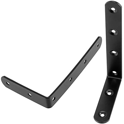 Black L Bracket, ZEONHAK, 30 Pack 5 x 3 Inch Heavy Duty Corner Brace Bracket, Shelf Bracket for Wood Chair Bookshelf Cabinets Furniture, with Screws