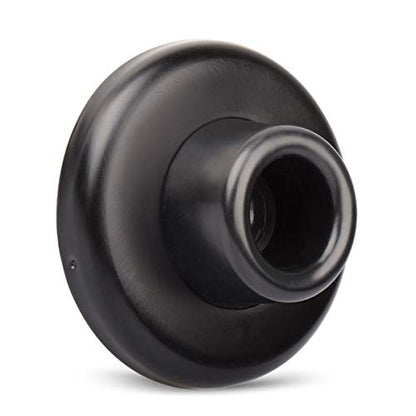 Concave Wall Door Bumper Stop Black – 2-1/2” Outside Diameter Stainless Steel Cover with 1-1/8” Black Rubber Bumper – Easy to Install with Screw - color: Concave-Black, size: 1 Pack