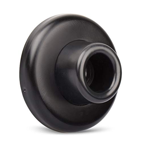 Concave Wall Door Bumper Stop Black – 2-1/2” Outside Diameter Stainless Steel Cover with 1-1/8” Black Rubber Bumper – Easy to Install with Screw - color: Concave-Black, size: 1 Pack