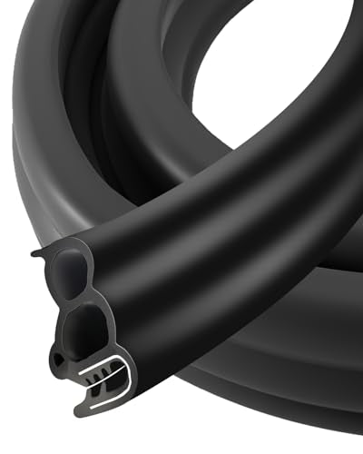 Automotive Door Weather Stripping, Car Door Rubber Seal Strip Trim with EPDM 3 Side Bulbs, Car Door Edge Trim Seal Strip Gasket for Trucks RVs Camper Boats Cabinets and Home Applications, 20FT - size: 20FT