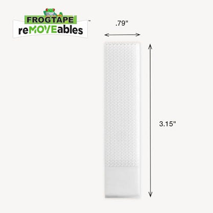 FrogTape reMOVEables Large Picture Hanging Strips - 12 Pairs - 16lbs per 4 Pairs - Damage-Free Removeable Adhesive Wall Strips Picture Hangers for Mounting Frames, Canvas, Home Décor White (24 Pieces) - size: 12 Pairs, style: Large