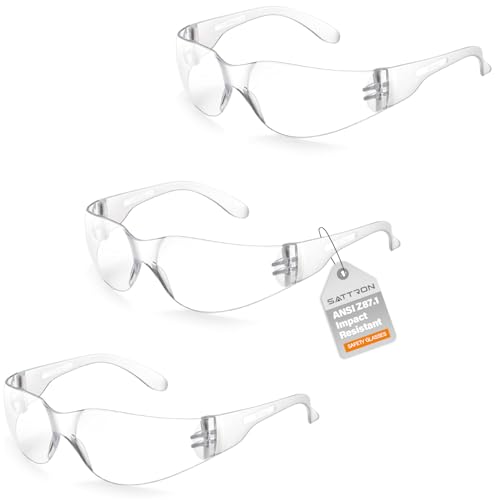 3 Pack Clear Safety Glasses, ANSI Z87.1 Eye Protection for Women Men, Scratch & Impact Resistant Protective Eyewear - color: 3pack Clear Lens