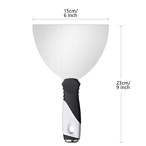 Mister Rui Putty Knife Set, 3" 5" 6" Paint Scrapers, Paint Tools, Small Metal Putty Knife Scraper Tool for Wood, Stainless Steel Paint Scraper with Hammer End - color: 3"5"6" Putty Knife