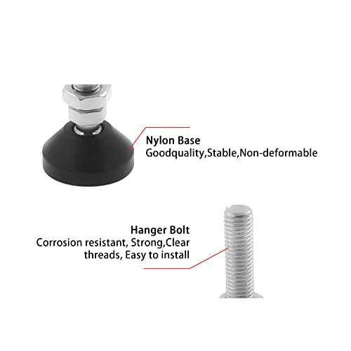 Adjustable Leveling Feet, Furniture Glide Swivel Leveling, 4PCS Swivel Furniture Levelers Legs, Heavy Duty Table Leg Extenders Glide for Chairs Workbench Cabinets Workbench Shelving Rack - size: M12 × 50mm × 80mm