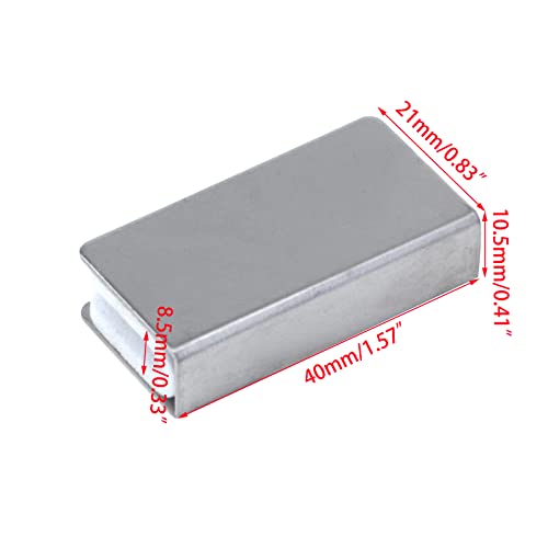 4 Pack Glass Clip Silver Strikes Plate Magnetic Rectangular Touch Clamps Glass Cabinet Latch Replacement Parts for Cabinet, Glass Door, Wardrobe - color: Silver