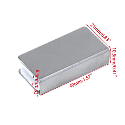 4 Pack Glass Clip Silver Strikes Plate Magnetic Rectangular Touch Clamps Glass Cabinet Latch Replacement Parts for Cabinet, Glass Door, Wardrobe - color: Silver