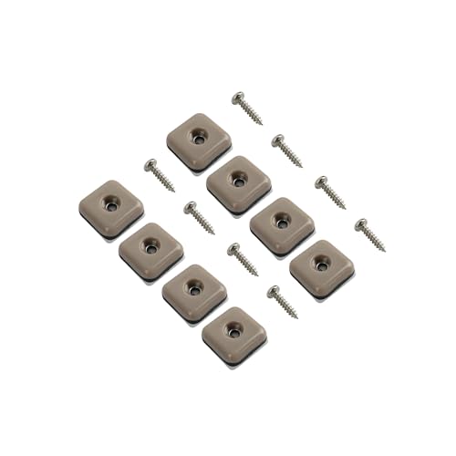 Shepherd SlideGlide 1" Square Adhesive Furniture Sliders for Carpet, Heavy-Duty Protective Furniture Moving Pads with Self-Adhesive or Screw-On Application, Set of 8, Beige - style: 1 Inch, 8-Pack