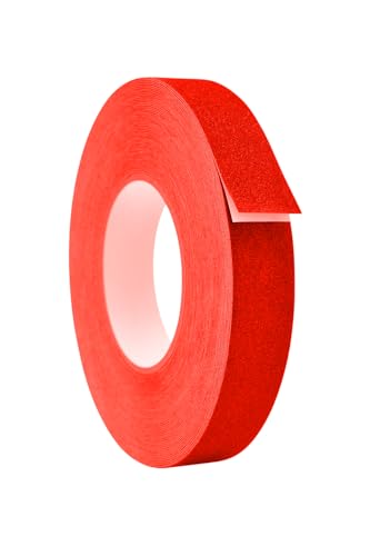 WOD Heavy Duty Anti Slip Tape, Fluorescent Red - 1 inch x 60 ft. Non Skid Treads Weather Proof Indoor/Outdoor Traction Tape for No Slip Stairs ASTC32 - color: Fluorescent Red, size: 1 Inch (25mm)