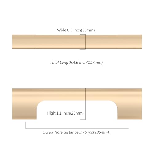 Asidrama 10 Pack 3.75 Inch(96mm) Champagne Copper Kitchen Cabinet Handles, Cabinet Pulls Kitchen Cabinet Hardware for Cupboard Drawer Pulls - color: Champagne Copper, size: 3.75" Hole Center(96mm), style: 10 Pack