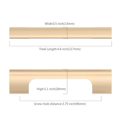 Asidrama 10 Pack 3.75 Inch(96mm) Champagne Copper Kitchen Cabinet Handles, Cabinet Pulls Kitchen Cabinet Hardware for Cupboard Drawer Pulls - color: Champagne Copper, size: 3.75" Hole Center(96mm), style: 10 Pack