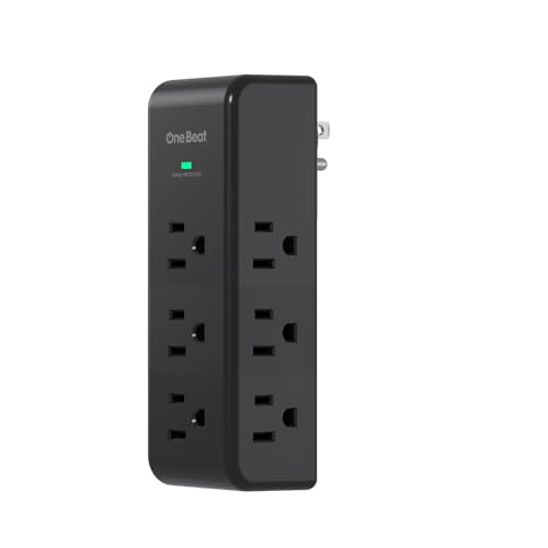 Surge Protector Outlet Extender, 9 AC Multi Outlet Wall Plug with Rotating Plug, 1800J Wall Charger, 3-Sided Power Strip Electrical Plug Adapter Outlet Splitter for Home Office Dorm, Black - color: Black, size: 9AC, 1 Pack