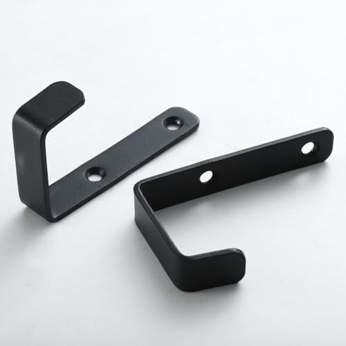 Stainless Steel Hooks for Hanging, Heavy Duty Hooks, Coat Hook, Wall Hooks Wall Mounted Hook Towel Hook Garage Holder Screw Hanger, 6 Pack (Black) - color: Black
