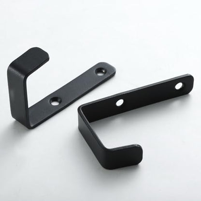 Stainless Steel Hooks for Hanging, Heavy Duty Hooks, Coat Hook, Wall Hooks Wall Mounted Hook Towel Hook Garage Holder Screw Hanger, 6 Pack (Black) - color: Black