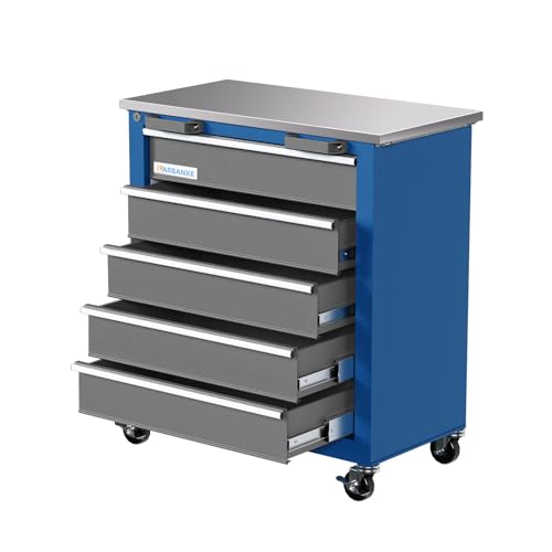 LARBANKE 5-Drawer Rolling Tool Chest,Tool Cabinet on Wheels with Keyed Locking System and Drawer Liners,Tool Chest with Link Buckle and can be Combined to Large Cabinet Set,for Warehouse,Garage - style: 5 Drawer Rolling Tool Chest