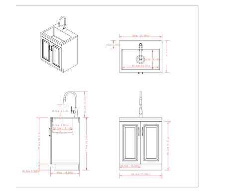 SIMPLIHOME Darwin All-in-One 28 inch Wide Utility Sink and Laundry Cabinet in Pure White Finish, Transitional Stainless Steel Sink Cabinet for Laundry Rooms with High-Arch Pull-Out Faucet and Storage - size: 28 Inch, style: Stainless Steel Sink
