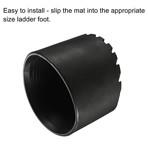 MECCANIXITY Ladder Non-Slip Feet Mat 72mm ID Rubber Round Telescopic Ladder Accessories Pad Cover Cushion for Ladder Protection Black Pack of 4 - size: 72mm