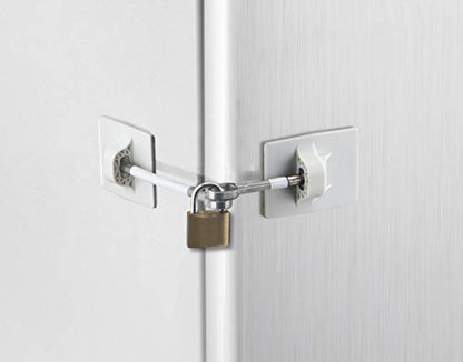 Refrigerator Door Lock with Padlock - White - color: 1-Pack, White with Keyed Padlock