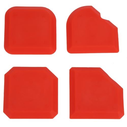 4 PCS Caulking Tool Kit, Silicone Tool, Caulk Smoothing Tool, for Kitchen Bathroom Floor Window Sealant Sealing Sink Joint, Red