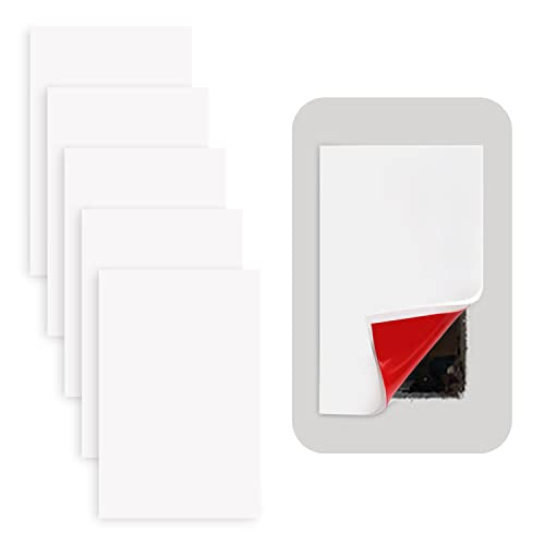Rubber Bond Self-Adhesive Rubber Wall Outlet Cover Plate 5 Pack - Easy to Apply Peel & Stick Drywall Hole Patch - 5x3 Inch Screwless Blank Wall Plate Cover - Premium Rubber Wall Hole Cover (White) - color: White, size: 5x3 Inch Rectangular