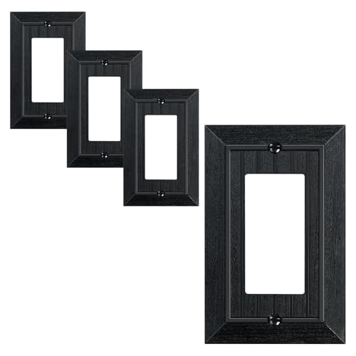 4-Pack Classic Beadboard Decorator Wall Plate Cover, Matte Black Decorative Switch Plates and Outlet Covers, Durable Unbreakable Polycarbonate Wall Plate for Electrical Outlet, Receptacle, GFCI Outlet - color: Matte Black, size: 1 Decorator 4PK