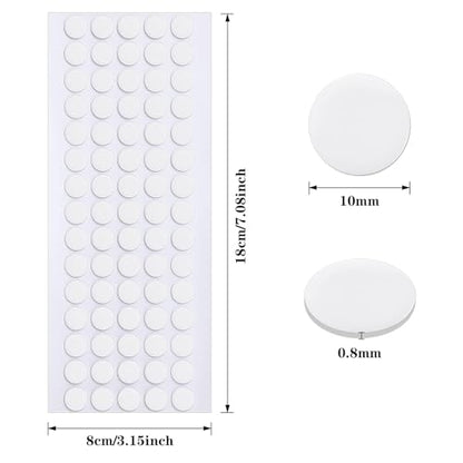 JANYUN 225 Pieces Double Sided Sticky Dot Stickers Removable Round Putty Clear Sticky Tack No Trace Super Sticky Putty Waterproof Small Stickers for Wall Wood Ceramic Metal Plastic (10mm) - size: 0.39" Round