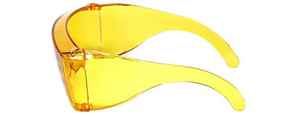 Calabria 3000 Fitover Safety Glasses with Uni-Lens – [Yellow] Wrap Around Eye Protection | Anti-Fog Scratch Resistant | Protective Eyewear - color: Yellow