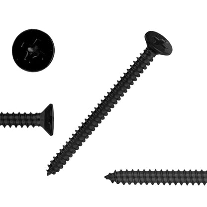 Black Oxide 50 PCS #10X2-1/2(2.5 inch) Stainless Steel Phillips Flat Head Wood Screws,Stainless Steel 18-8 A2(304) Screw,Home Screw Kit by QISHENG - color: Black Oxide, size: #10X2-1/2"(2.5 inch)