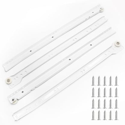 Litoexpe 1 Pair 16 Inch Drawer Slides Kit with Screws, Bottom Mount Design Drawer Rails with Smooth-Gliding Nylon Wheels - size: 16 Inch