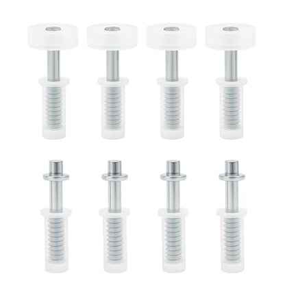 8pcs Bi-Fold Door Hardware Kits - Closet Doors Top Roller Guide and Top Pivot, Bifold Door Repair Kit Spring Loaded Sliding Closet Door Hardware for Barn Folding Shower Doors
