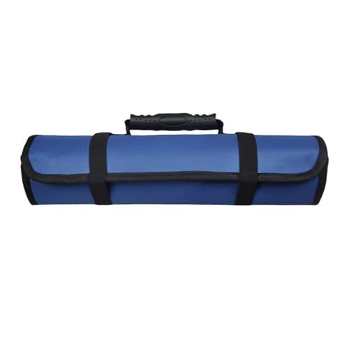 23 Pocket Car Tool Bag Roll Up Organizer - Portable Wrench Organizer & Tools Storage Bag with Zipper Pouch - Roll Up Tool Pouch with Easy-Grab Handle for Men Dad Boyfriend Mechanic (Blue) - color: Blue