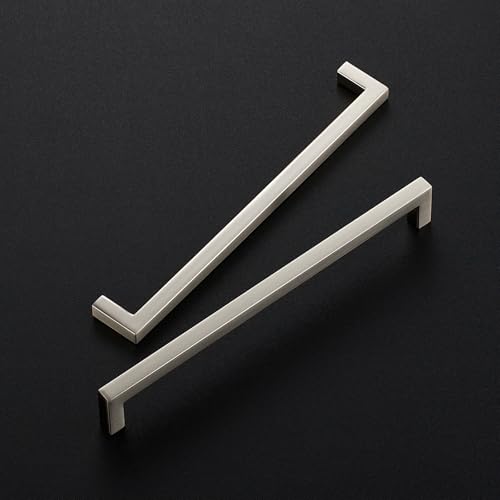 Ravinte 10 Pack Solid 7-1/2 Inch Center to Center Slim Square Bar Dresser Drawer Handles Kitchen Cabinet Handles Brushed Nickel Drawer Pulls Kitchen Cabinet Hardware Pulls - size: 7-1/2" Hole Center