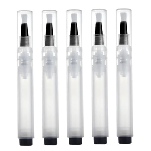Fillable Touch up Paint Pen Brush, 5PCS 6ml Visible Paint Touch up Pen, Portable Refillable for Walls, Wood Floors, Cabinets, Windows, Doors.