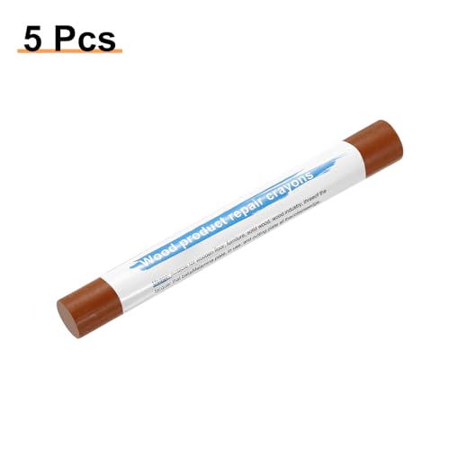 HARFINGTON 5pcs Wood Filler Sticks Wooden Wax Touch Up Furniture Repair Crayons for Scratch Hole Wood, Red Oak - color: Red Oak