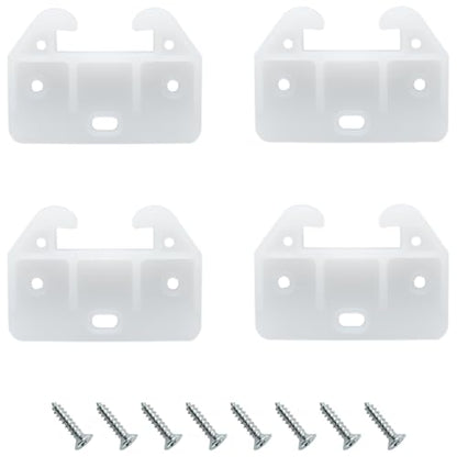 FDXGYH 10 Pcs Plastic Drawer Guides Drawer Track Guides Drawer Rail for Dressers Hutches and Drawer Systems [White] - size: 58×41×16mm