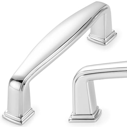 KOOFIZO 10 Pack 3 Inch Polished Chrome Kitchen Cabinet Pulls Polished Chrome Cabinet Handles Chrome Cabinet Hardware for Kitchen Cabinets 1817 Drawer Dresser Cupboard Bedroom - color: Polished Chrome, size: 3" CC - 10pcs