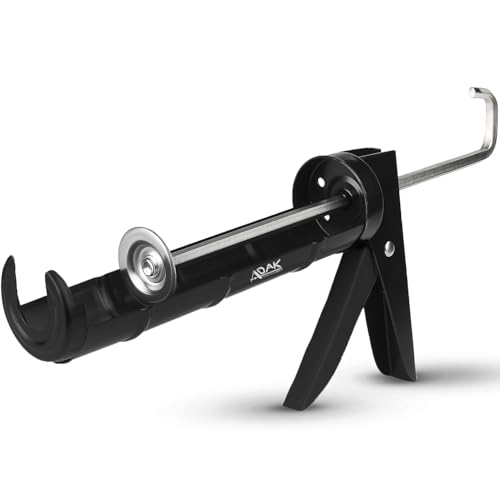 ADAK - Professional Caulking Gun, 10:1 Thrust Ratio, Caulking Gun No Drip, Hand Tool for Silicone & Sealant Application, Smooth Pressure Caulk Gun, Caulking Gun Tool (Whole Black) - color: Whole Black