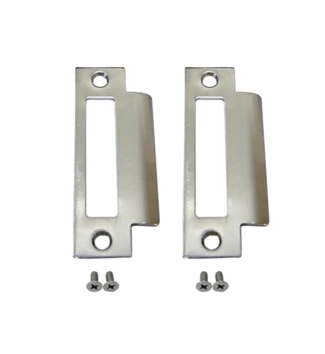 QCAA Steel Extended Replacement Lock Strike, 4-7/8", for Deadbolt, Zinc, 2 Pack, Made in Taiwan - color: Zinc, size: 2 Pack