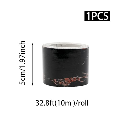 Lilaly 2 inches x 32 feet Wood Grain Repair Tape,Wood Grain Tape,Widely Used for Tables, Doors, Floor and DIY(Black Crystal) - color: Black Crystal