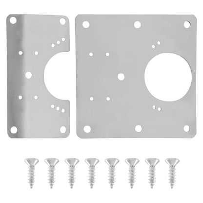 6 PCS Cabinet Door Hinge Repair Plates, Stainless Steel Hinge Repair Kit with Mounting Screws, for Kitchen, Cupboard, Cabinet Doors, Locker
