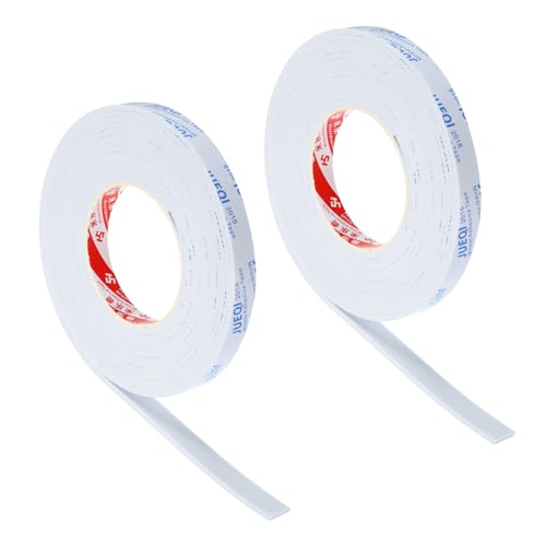 PATIKIL 5/8" W x 1/8" T x 16.4Ft EVA Single Sided Foam Tape, 2Pcs Multipurpose Sealing Strip Foam Waterproof Weather Stripping Foam Sealing Foam Strips with Adhesive for Door, White - color: White, size: 5/8"W x 1/8"T x 16.4Ft