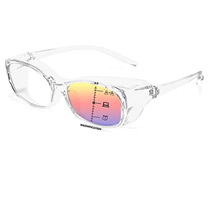 Dollger Safety Glasses with Readers 1.5 2.0 1.0 Progressive Multifocus Anti Fog and Blue Light Blocking Reading Glasses - color: Clear, size: 1.75x