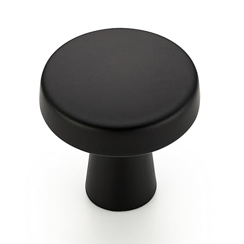 Ravinte 10 Pack Matte Black Cabinet Knobs Mini Round Knobs Single Hole Solid Drawer Pulls for Dresser Drawers -1 Inch Diameter - color: Matte Black