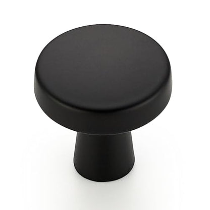 Ravinte 10 Pack Matte Black Cabinet Knobs Mini Round Knobs Single Hole Solid Drawer Pulls for Dresser Drawers -1 Inch Diameter - color: Matte Black