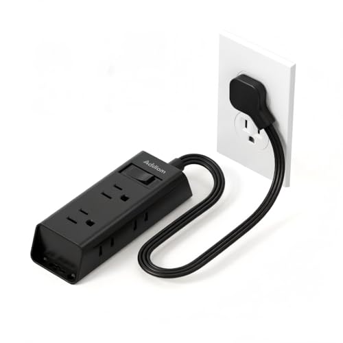 Addtam Flat Plug Power Strip with 6 Outlet Extender, 1 FT Extension Cord Flat Wall Plug with Multiple Outlets, No Surge Protector for Cruise Ship, Travel, Dorm, Home Office, Cruise Essentials, Black - color: Black, size: 1 Ft